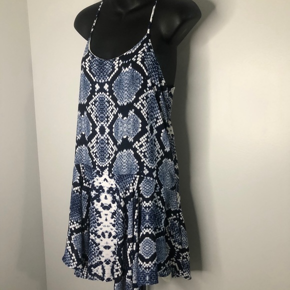 Aqua Multicolor Reptile Print Dress 100% Polyester Size Small USA - Picture 3 of 5